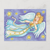 可愛いクリスマス、ミュージシャンエンジェル遊ズ・ザ・ホーン シーズンポストカード (正面)