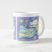 可愛いクリスマス、ミュージシャンエンジェル遊ズ・ザ・ホーン ジャンボコーヒーマグカップ (正面右)