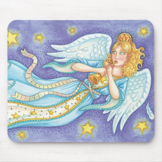 可愛いクリスマス、ミュージシャンエンジェル遊ズ・ザ・ホーン マウスパッド (正面)