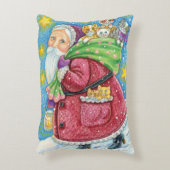 可愛いクリスマス、子猫と猫のサンタクロース! アクセントクッション (正面(垂直))