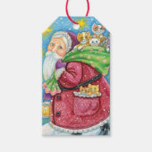 可愛いクリスマス、子猫と猫のサンタクロース! ギフトタグ (正面)