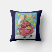 可愛いクリスマス、子猫と猫のサンタクロース! クッション (裏面)