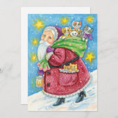 可愛いクリスマス、子猫と猫のサンタクロース! シーズンカード (正面/裏面)