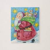 可愛いクリスマス、子猫と猫のサンタクロース！ ジグソーパズル (縦)