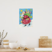 可愛いクリスマス、子猫と猫のサンタクロース！ ポスター (キッチン)