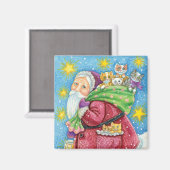 可愛いクリスマス、子猫と猫のサンタクロース! マグネット (正面/裏面)