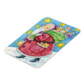 可愛いクリスマス、子猫と猫のサンタクロース! マグネット (左側)