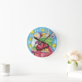 可愛いクリスマス、子猫と猫のサンタクロース! ラウンド壁時計 (ホーム)