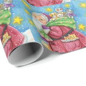 可愛いクリスマス、子猫と猫のサンタクロース! ラッピングペーパー (ロールコーナー)