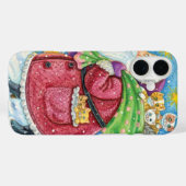 可愛いクリスマス、子猫と猫のサンタクロース! Case-Mate iPhoneケース (裏面 (横))
