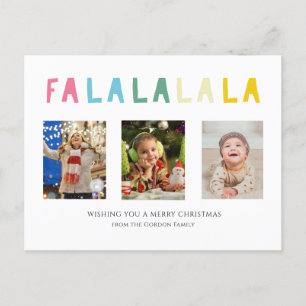 可愛いクリスマスFa La La 3 Photo Collage Sweet シーズンポストカード