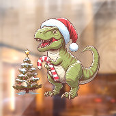 可愛いクリスマスTレックス/キャンディーケーン付き恐竜 ウィンドウサイン (シート2)