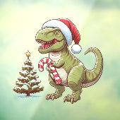 可愛いクリスマスTレックス/キャンディーケーン付き恐竜 ウィンドウサイン (シート3)
