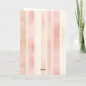 可愛いクリーム色の桃ピンクの馬の花柄の誕生日 カード (裏面)