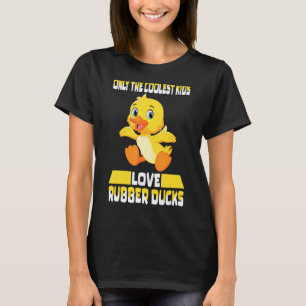 可愛いクールゴムダックが好きな子供たち Tシャツ