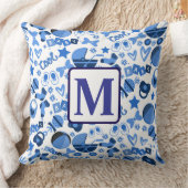 可愛いクールブルー男の赤ちゃん子供部屋パーソナライズされた クッション (ブランケット)