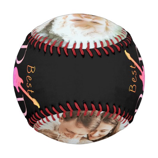 可愛いクール最高のモダンパパは今まで写真父の日 野球ボール (裏面)