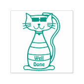 可愛いクール猫グッズ先生スタンプ セルフインキングスタンプ (デザイン)