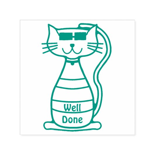 可愛いクール猫グッズ先生スタンプ セルフインキングスタンプ (デザイン)