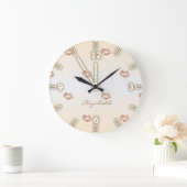 可愛いクール,唇-パーソナライズされた ラージ壁時計 (ホーム)