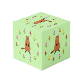 可愛いグラウンドホッグとチューリップ花フォトアップロード フォトキューブ (裏面アングル)