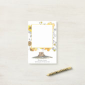 可愛いグラウンドホッグパーソナライズされた ポストイット (デスク上)