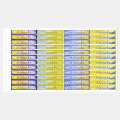 可愛いグラデーションの緑の紫色の名前 ラベル (シート)