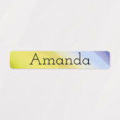 可愛いグラデーションの緑の紫色の名前 ラベル (デザイン1)