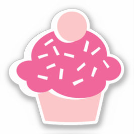 可愛いグラフィックスタイルピンクカップケーキスクラップブックシール シール