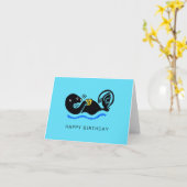 可愛いグラフィック – 海のオッター – 保全 – 自然 カード (黄色い花)