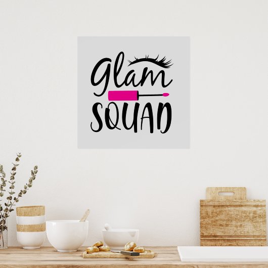 可愛いグラムスクワッドメイクアップアーティストのワードアート ポスター (キッチン)