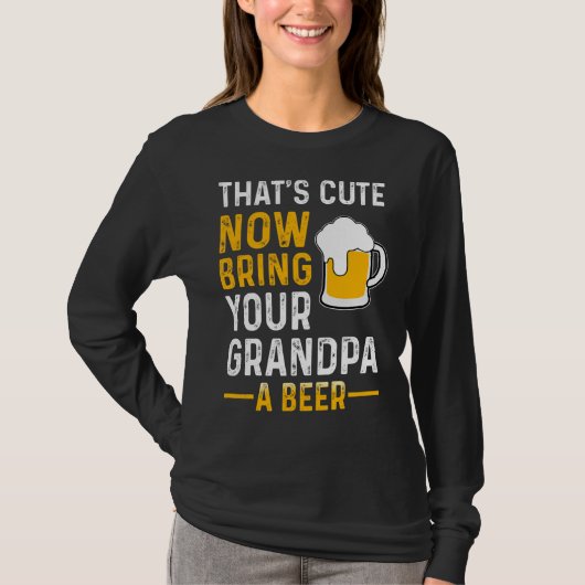 可愛いグランパにビールの醸造用ホップを手に入れる Tシャツ (正面)