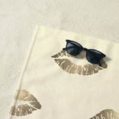 可愛いグリッターグラデーション唇パーソナライズされた- ビーチタオル (インサイチュ)