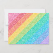 可愛いグリッターストライプレインボーカラフル縁どズ名 ノートカード (裏面)