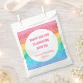 可愛いグリッターレインボーカスタム誕生日サンキュー フェイバーバッグ (クリップ留めされた状態)