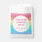 可愛いグリッターレインボーカスタム誕生日サンキュー フェイバーバッグ (正面)