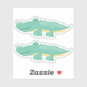 可愛いグリーンアリゲーターキッズボーイおもしろい動物 シール (シート)