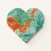 可愛いグリーンオレンジフローラカスタムスパイラルノート ノートブック (裏面)