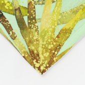 可愛いグリーンオレンジ青い水色ジャングル動物 フリースブランケット (角)