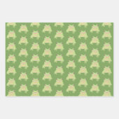 可愛いグリーンツリーカエル – 3xトランスパターン。 ラッピングペーパーシート (正面)
