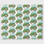 可愛いグリーントラクターforリトルボーイ誕生日 ラッピングペーパー (フラット)