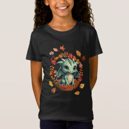 可愛いグリーンドラゴン「自閉症すごい秋」デザイン Tシャツ