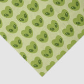 可愛いグリーンハート型エイリアンヘッドパターン 薄葉紙 (詳細)