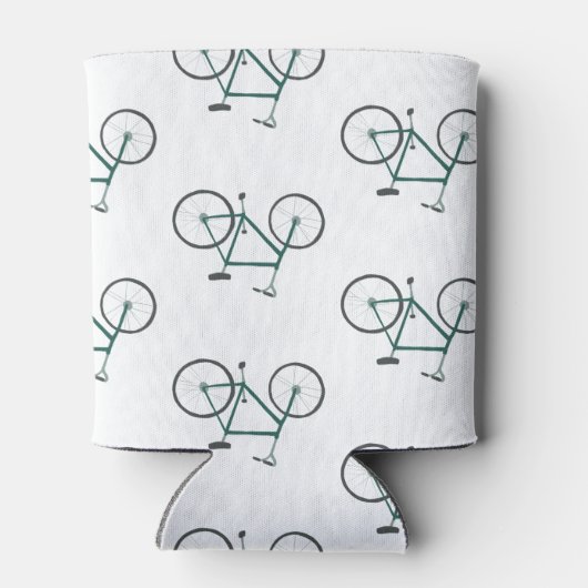 可愛いグリーンバイクはクーラー – 独自の文字を追加 缶クーラー (裏面)