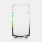 可愛いグリーンパステルフクロウのパン追加文字誕生日t ガラス缶 (右)