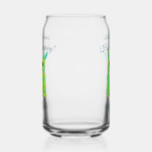 可愛いグリーンパステルフクロウのパン追加文字誕生日t ガラス缶 (左)