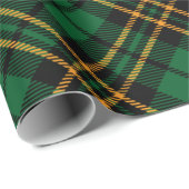 可愛いグリーンパターンプレイドクリスマス ラッピングペーパー (ロールコーナー)