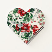 可愛いグリーンレッドフローラカスタムスパイラルノート ノートブック (裏面)