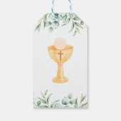 可愛いグリーン離れスペインのFirst Communion ギフトタグ (裏面)