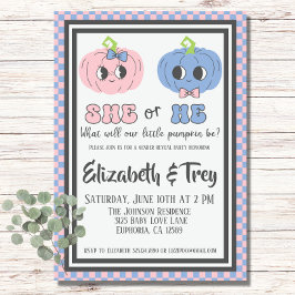 可愛いグルービーハロウィーンカボチャ性別のリビール 招待状